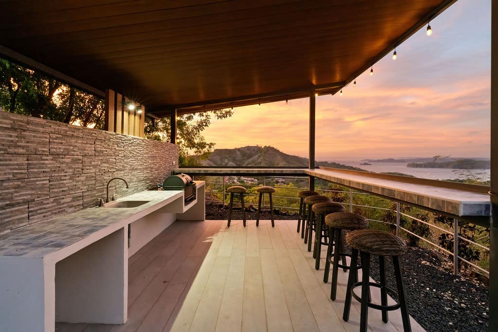 Covered Rancho Bar & Smoker at Sunset